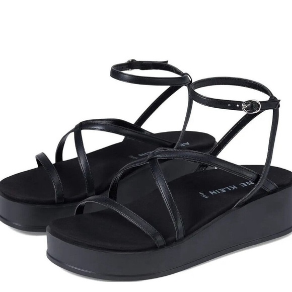Anne Klein Sandals Womens 10M iFlex Black Platform/Flatform Strappy Casual - Picture 3 of 8